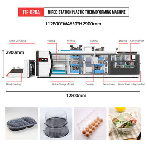 Máquina de termoformado de tres estaciones completamente automática para contenedor de helado de gelatina de plástico Envasado de alimentos para PS PP PVC EPS - Product Image 4