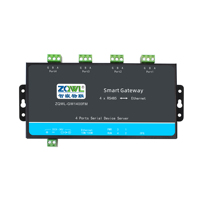 Convertisseur industriel RS485 vers Ethernet isolé à 4 ports |   Passerelle Modbus RTU/TCP avec MQTT JSON certifiée CE DC 9-36V