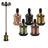 Support de lampe suspendue rétro en cuivre vintage Edison, douille à vis en laiton pour ampoules E26/E27, DIY