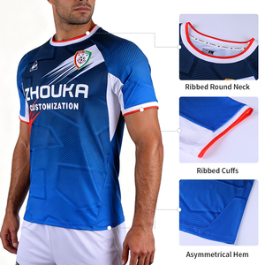 Fabricant de maillots de sport jacquard personnalisés sur mesure, respirants, imprimés par sublimation, uniformes d'équipe de football, maillot de football pour hommes - Product Image 3