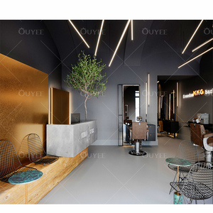 Accesorios de decoración para salón de belleza, muebles de salón de belleza de diseño <span class=keywords><strong>Original</strong></span>, estante de tienda de productos de belleza, espejo, barbería - Product Image 5