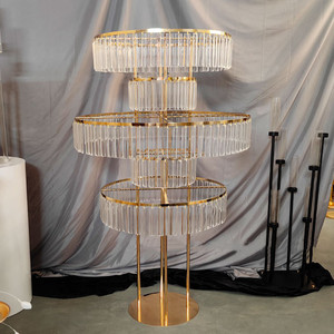 婚礼花架豪华婚礼道具插花水晶吊坠花跑道路领头舞台中心 - Product Image 3