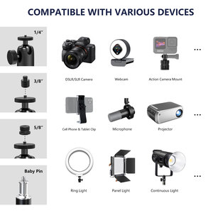 RAUBAY Desktop Magic Arm, Overhead Camera Desk Mount, <b>Table</b> Light Stand , <b>C</b> Clamp, Retractable Boom Arm DMA01 - Product Image 5