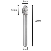 Fabricant 6.35mm 6mm 1/4 "tige solide perceuse rotative fraise rotative carbure ensemble coupe rotative lime fraises carbure de tungstène fraise