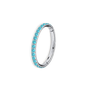 Anneau de nez en forme de cœur en acier inoxydable F136 avec sertissage en canal et cristal d'améthyste, bijou de piercing tendance - Product Image 4
