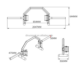 Barre de musculation hexagonale ouverte en acier robuste Dinuo pour squats, soulevés de terre, entraînement de force et Farmers Walk - Product Image 3