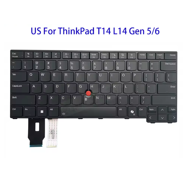 US English Keyboard Backlit for Lenovo ThinkPad T14 L14 P14s Gen 5 Gen6 USA Backlight Trackpoint Keyboards 5N21M37780 5N21M37895