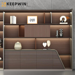 China Foshan KEEPWIN Personalización Diseño moderno Gabinete de almacenamiento de oficina Boss Gabinete de fondo de oficina Gabinete de <span class=keywords><strong>archivo</strong></span> de madera - Product Image 2