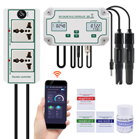 Contrôleur de pH avec fonction d'enregistrement de données, application en ligne, moniteur ECMeter 0-199,0 ms/cm pour aquariums, hydroponie, aquaculture, testeur de pH