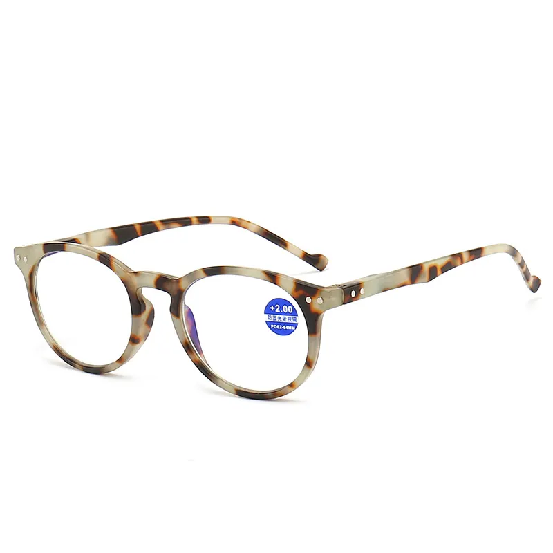 2023高品質2色アンチブルーライト眼鏡リベットラウンド老眼鏡高齢者眼鏡