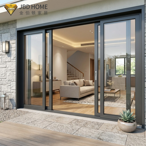 Portes coulissantes en verre en aluminium de qualité supérieure avec système de rail lisse - Portes coulissantes de patio intérieures/extérieures modernes avec isolation phonique - Product Image 1
