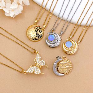Collana con Design Sole e <span class=keywords><strong>Luna</strong></span>, Collana Magnetica Luminescente Giorno e Notte per Coppie - Product Image 2