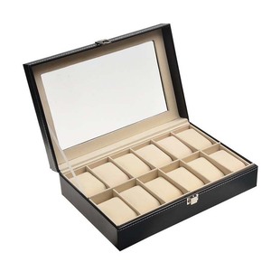 Boîte de rangement et de présentation de <span class=keywords><strong>montres</strong></span> de luxe en PU à 12 emplacements <span class=keywords><strong>pour</strong></span> <span class=keywords><strong>hommes</strong></span>, idéale <span class=keywords><strong>pour</strong></span> <span class=keywords><strong>les</strong></span> <span class=keywords><strong>montres</strong></span> mécaniques – Offre spéciale - Product Image 2