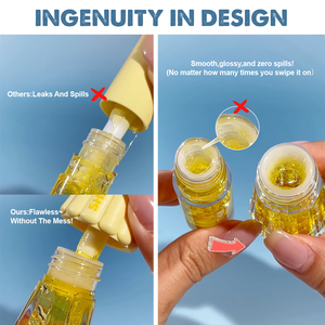 ลิปกลอสแบบมีขนสีชมพูใสลิปผลไม้วีแกนลิปกลอสแบบแผ่นติดโลโก้ตามสั่ง - Product Image 4
