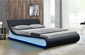 Cabecero de tamaño King personalizado, plataforma de almacenamiento de cuero, altura ajustable, con luz LED, venta al por mayor - Product Image 4