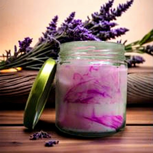 Bougie en cire de soja parfumée à la lavande dans un bocal en verre avec couvercle, bougie aromatique marbrée pour la décoration de la maison, cadeau - Product Image 1