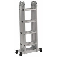 Échelle pliante multifonctionnelle en aluminium à 4 sections personnalisable, antidérapante, pour la construction en intérieur