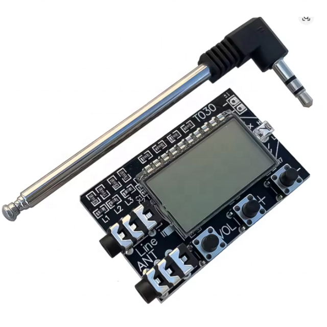 FM Stereo Transmitter Kit Module Board Digital LCD 2 Channel Wireless Audio Transmission DC 3.6V-15V -5C-50C 78MHz 108MHz