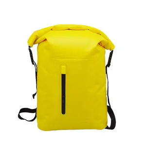 Custom Waterproof Dry Bag Durable PVC Backpack with Zipper Pocket for Outdoors