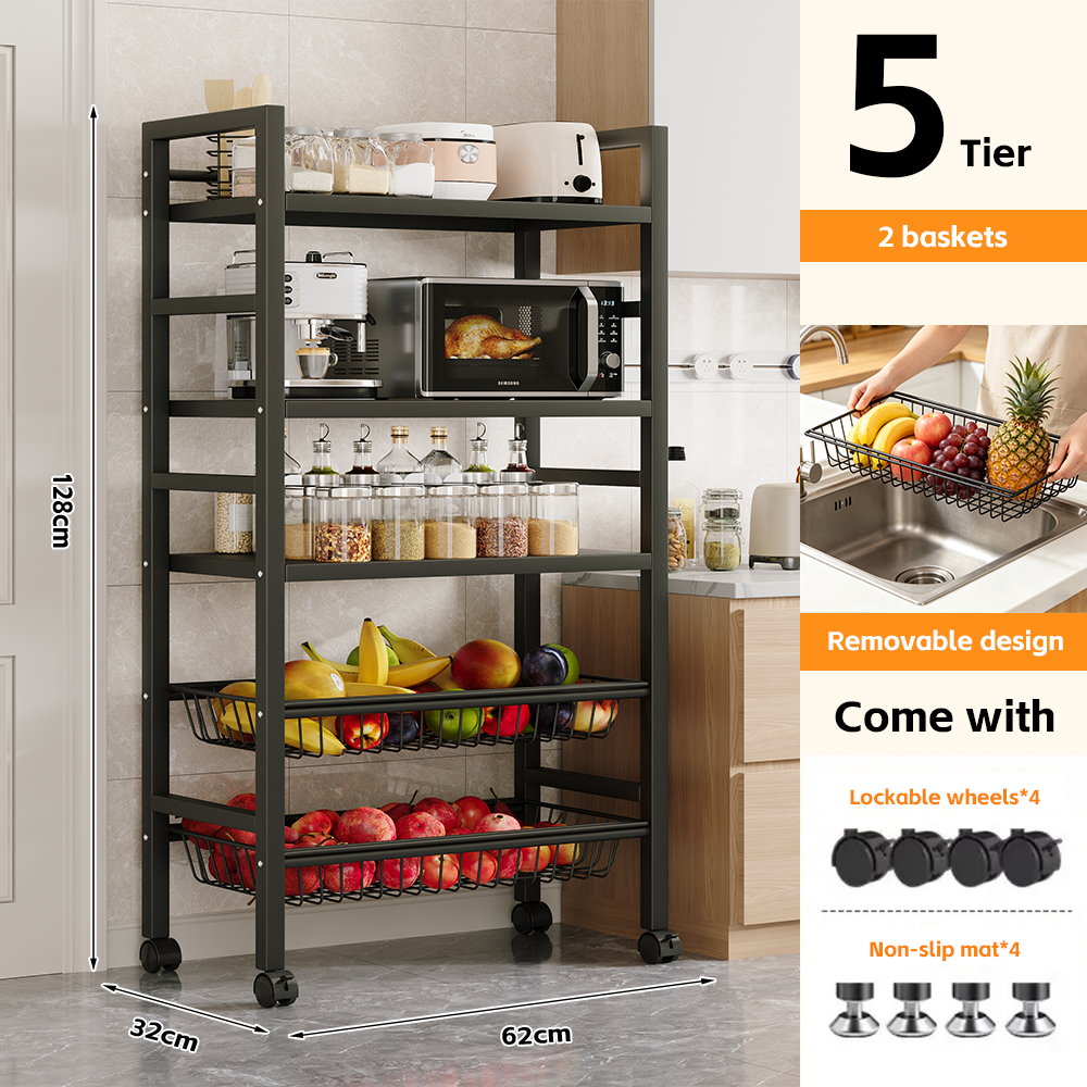 Black 5-Tier 2 Baskets