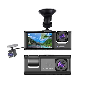 OEM 2 inç 1080P Dashcam HD döngü kayıt araba kara kutusu üç kayıt araba Video kamera 3 Lens Dash kamera araç blackbox