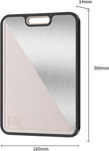 Taglieri da <span class=keywords><strong>Cucina</strong></span> in Titanio a Doppia Faccia 38x26x1.4cm, 100% Titanio Puro di Grado Alimentare e Taglieri in Paglia di Grano PP - Product Image 3