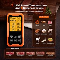 Termometer makanan plastik nirkabel LCD, 4 Probe termometer daging Digital untuk penggunaan Oven dapur memanggang luar ruangan OEM