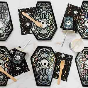 Platos de Papel Desechables Modernos de 10 Pulgadas CMYK, Paquete de Platos para Decoración de Fiestas de Halloween, en Oferta - Product Image 1