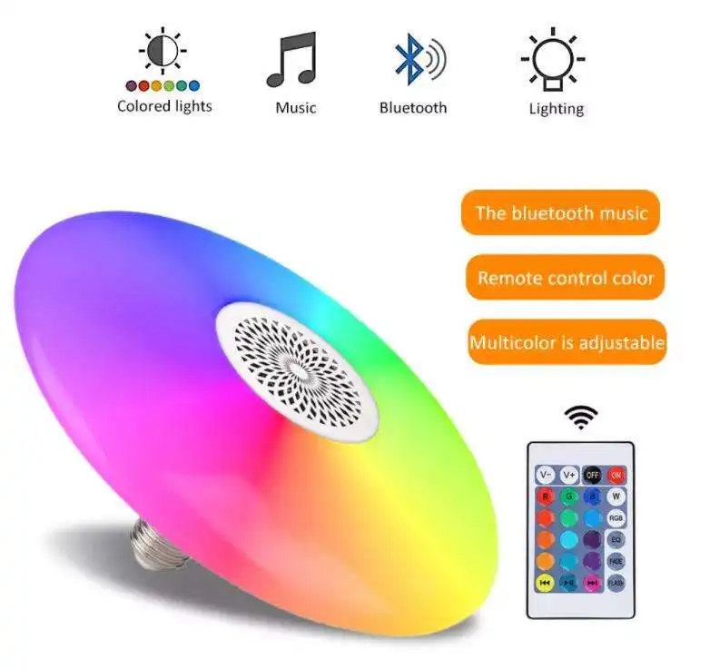 China Residential 30W E27 RGB Musik birnen lautsprecher mit 24 Tasten Fernbedienung LED Smart Music Bulbs