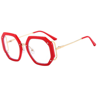 DL lunettes nouvelle grande monture hexagonale ronde Anti-lumière bleue lunettes carrées surdimensionnées lunettes creuses montures optiques 2023