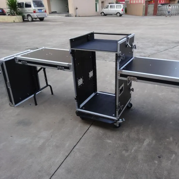 Trường Hợp Chuyến Bay Rack 16U Cho Bộ Khuếch Đại/Thiết Bị Âm Thanh Với Bảng Caster