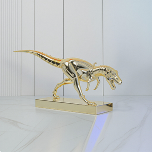 Escultura Robótica de Tiranosaurio Rex Metálica de Lujo Moderna con Acabado Cromado, Estatua de Dinosaurio Mecánico para Decoración Artística en Hogar, Oficina o Centro Comercial - Product Image 2