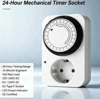 Minuteur mécanique 24 heures avec prise UE 16A 230V, programmable, économie d'énergie, prise de temporisation certifiée CE pour appareils électroménagers