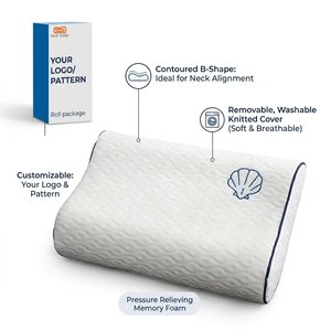 Almohada Cervical Ergonómica en Forma <span class=keywords><strong>de</strong></span> B <span class=keywords><strong>de</strong></span> Espuma Viscoelástica <span class=keywords><strong>con</strong></span> Logotipo Bordado Personalizado YUE RISE, <span class=keywords><strong>con</strong></span> Funda <span class=keywords><strong>de</strong></span> Punto Lavable - Product Image 1