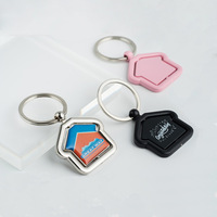 Porte-clés personnalisé créatif en alliage de zinc avec design animalier d'art populaire moulé sous pression, rotatif à 360°, cadeau de Noël européen