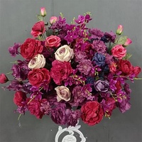 Boule de fleurs artificielles populaires YR 2601, rose rouge, pivoine, hortensia, centre de table pour décoration de mariage, fleurs