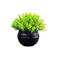 Mini plante artificielle en plastique vert Eucalyptus Bonsaï transfrontalier, ornement de fleur artificielle pour la décoration de la maison, du salon et du bureau