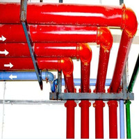 Grand stock de tuyaux en acier doux laminés à chaud ASTM A795/A53 SCH10 SCH40 FM UL, peinture rouge RAL3000, pour système d'incendie à gicleurs