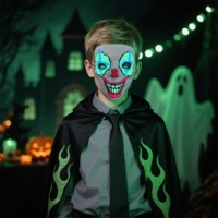 Masque de Clown LED pour Halloween, Purge Effrayant en PVC pour Adulte et Enfant, Masque Lumineux en Fil EL pour Costume de Cosplay, Accessoire pour Fêtes de Festival