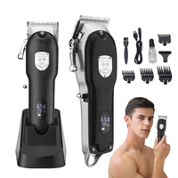 Máquina profesional de corte de cuero para peluquero, cortadora de pelo eléctrica sin cable recargable, ajustable, de lujo