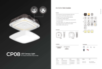 Plafonnier LED IP65 20W-80W ETL CE 150lm/W Efficacité 5000K/4100K/3500K CCT 80 CRI AC120-277V Aluminium Dimmable Intérieur