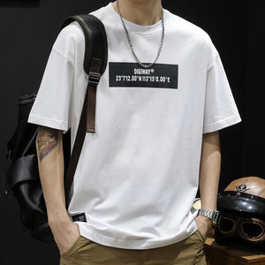 Maglietta da uomo oversize in cotone di <span class=keywords><strong>prima</strong></span> <span class=keywords><strong>classe</strong></span> stampa con Logo personalizzato - Product Image 6