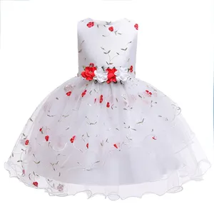 Easter Clot Baby Girl Dress Princess Dress Embroidery Tutu Wedding Dress Sleeveless Evening Party Costume For Kids Clothing