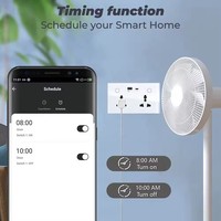 Prise intelligente universelle Tuya 147 mm US EU UK AU 16A WIFI Prise murale 2 PD20W QC3.0 USB Type-C Contrôle vocal à distance Alexa Google Home