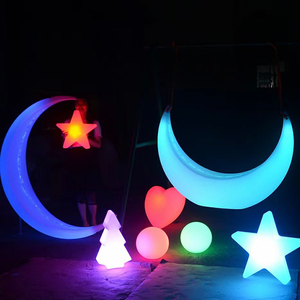 Motivo a Led decorativo paesaggio esterno luce Dia 128cm mezza <span class=keywords><strong>luna</strong></span> e stella illuminazione a mezzaluna RGB Led luce d'atmosfera - Product Image 2