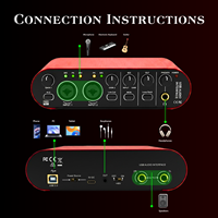 Carte son haute définition à réduction de bruit 20Hz-20kHz pour l'enregistrement, le chant, le streaming en direct, le karaoké, USB, externe pour ordinateur