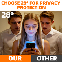 Protection d'écran en verre trempé anti-espion pour iPhone 17/16/15/14/13 Pro Max, confidentialité garantie, 9H, avec outil d'installation facile