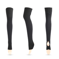 Chaussettes longues côtelées en tricot pour femmes et filles, idéales pour la danse, le yoga, le ballet – Chaussettes hautes côtelées pour la danse, chauffe-jambes