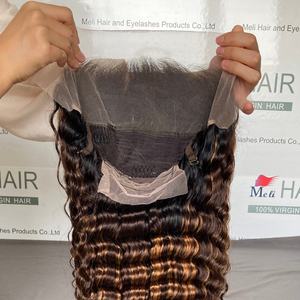 วิกผมลอนลึกแบบไฮไลท์สีออมเบร วิกผมแท้ ปมเล็ก วิกผมลูกไม้เนื้อนุ่ม คุณภาพสูง - Product Image 2