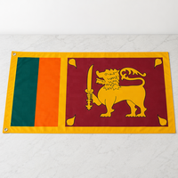 Drapeau du Sri Lanka en polyester 100D, bannière sri-lankaise avec deux œillets métalliques, couleurs vives, 3' x 5' pieds - 150x90 CM